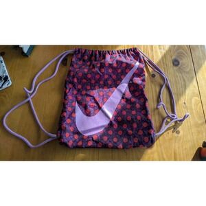 Nike Drawstring Bag Purple Red‎ Polka Dot Oversized Swoosh Cinch Sack Sporty